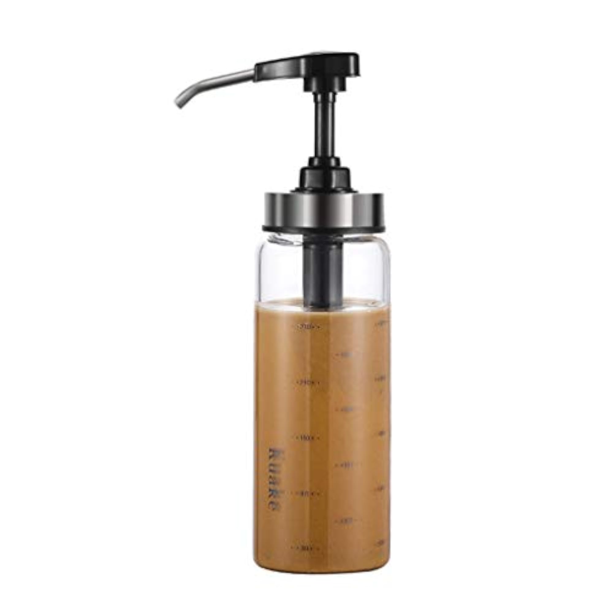 300ml Sauce Pump Dispenser with Glass Bottle, Perfect for Kitchen